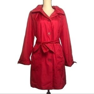 Dennis By Dennis Basso Red Trench Coat Size S